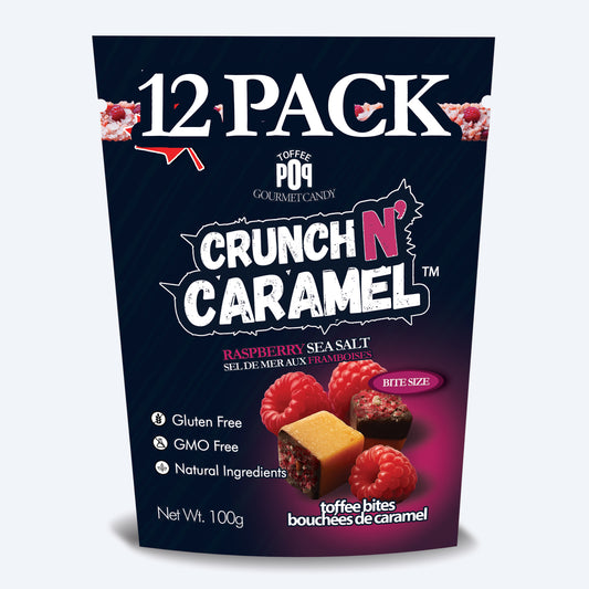 CASE OF 12 - Raspberry Sea Salt Toffee - 80g