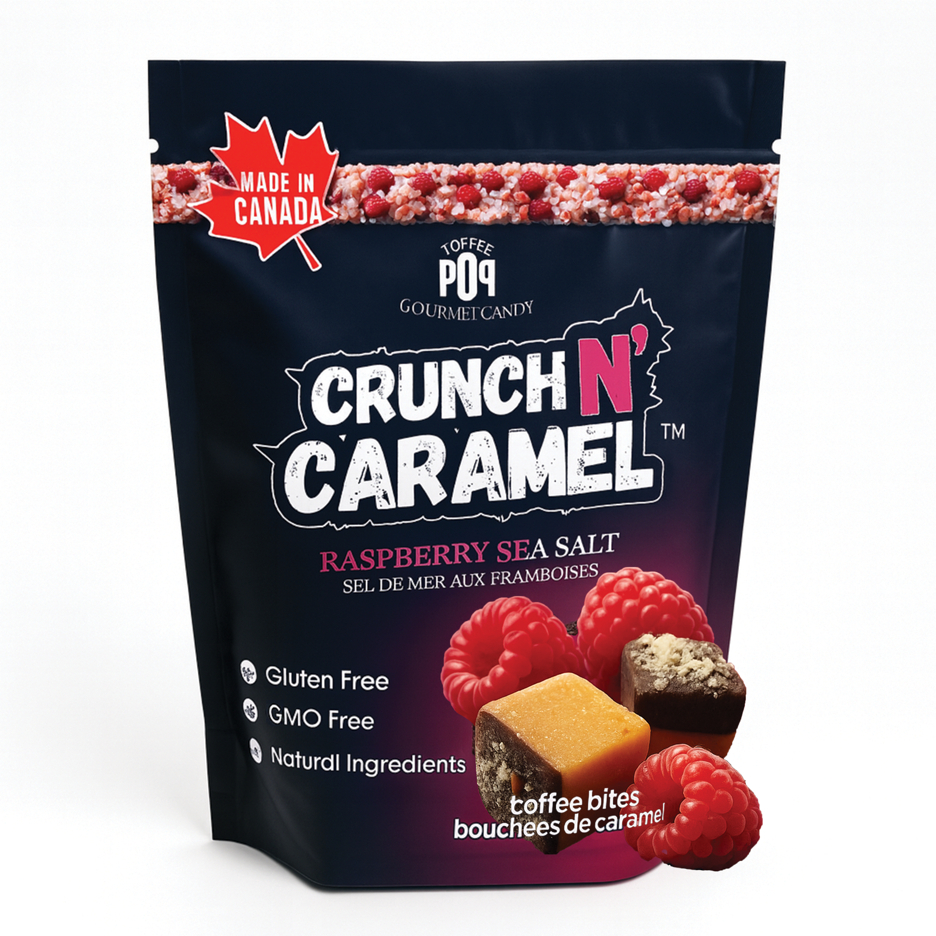 Crunch N' Caramel Raspberry Sea Salt Toffee Bites Candy – Toffee POP